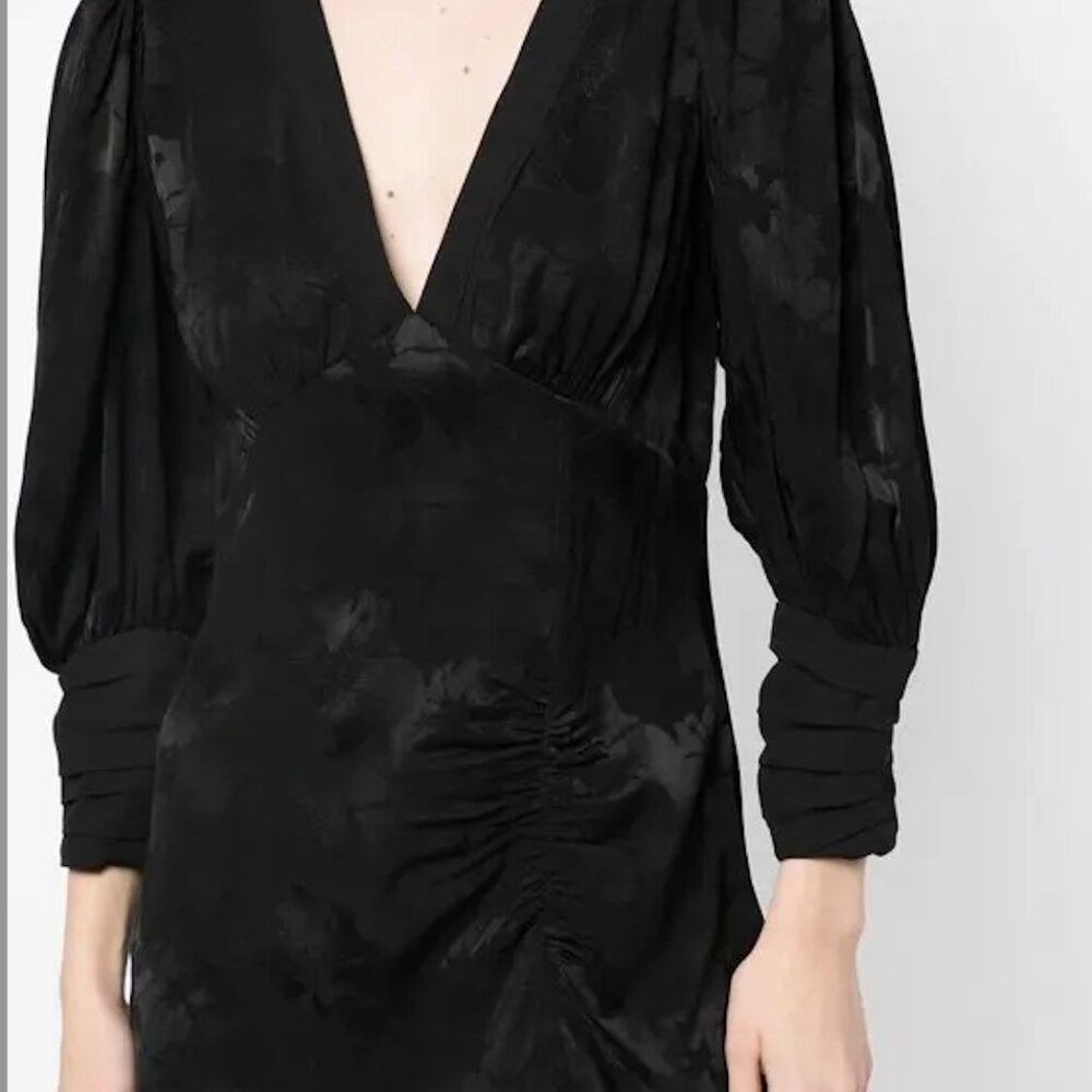 Love Shack Fancy black silk dress